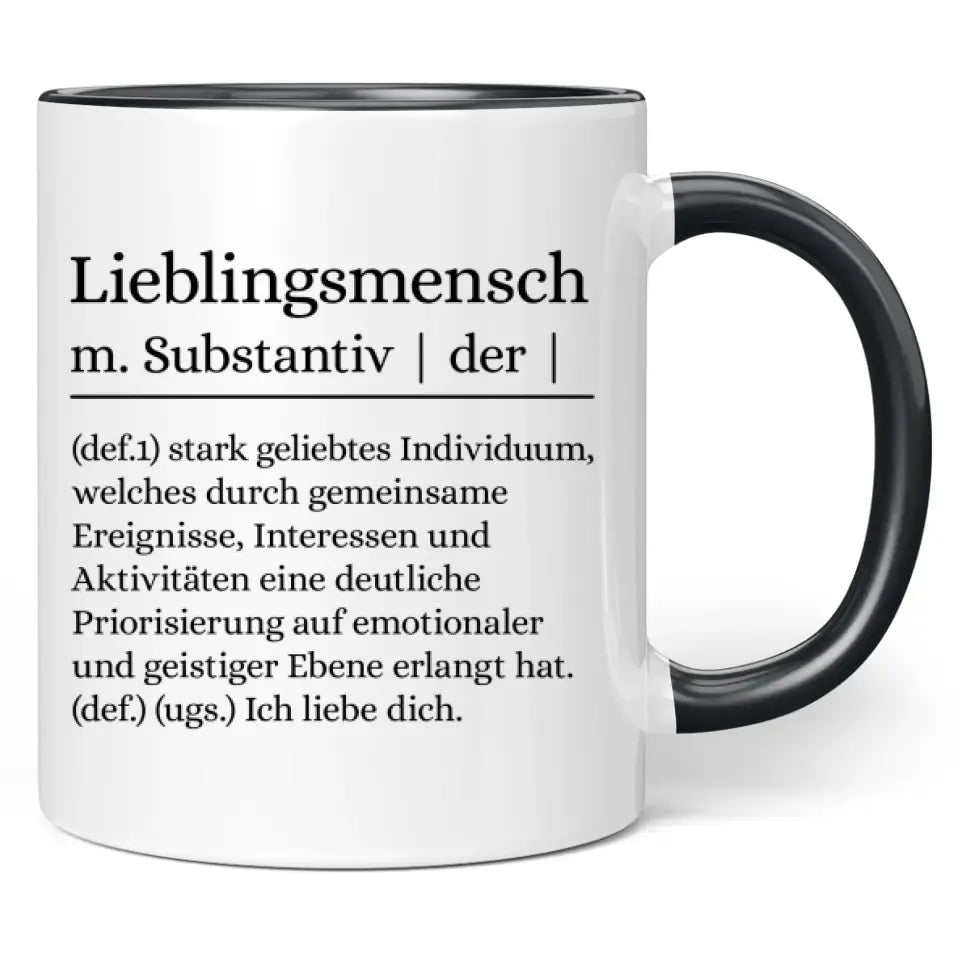 Tasse "Lieblingsmensch - m. Substantiv, der ..."