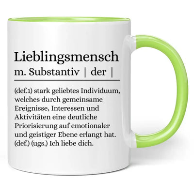 Tasse "Lieblingsmensch - m. Substantiv, der ..."