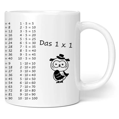 Tasse "Das 1x1" (Eulen-Motiv)