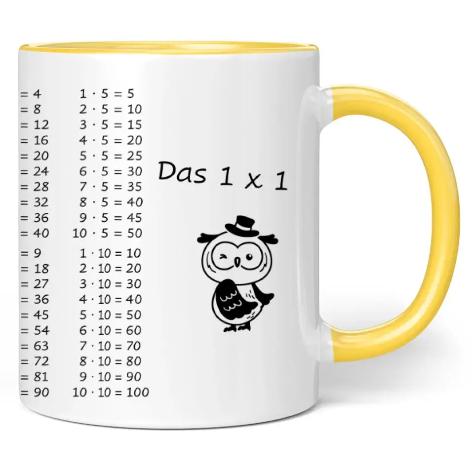 Tasse "Das 1x1" (Eulen-Motiv)