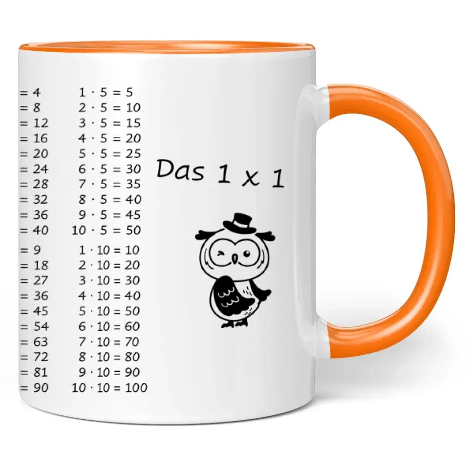 Tasse "Das 1x1" (Eulen-Motiv)