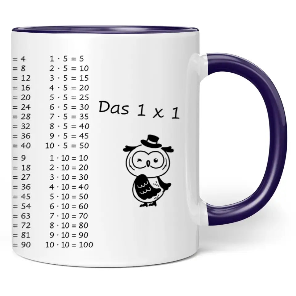 Tasse "Das 1x1" (Eulen-Motiv)