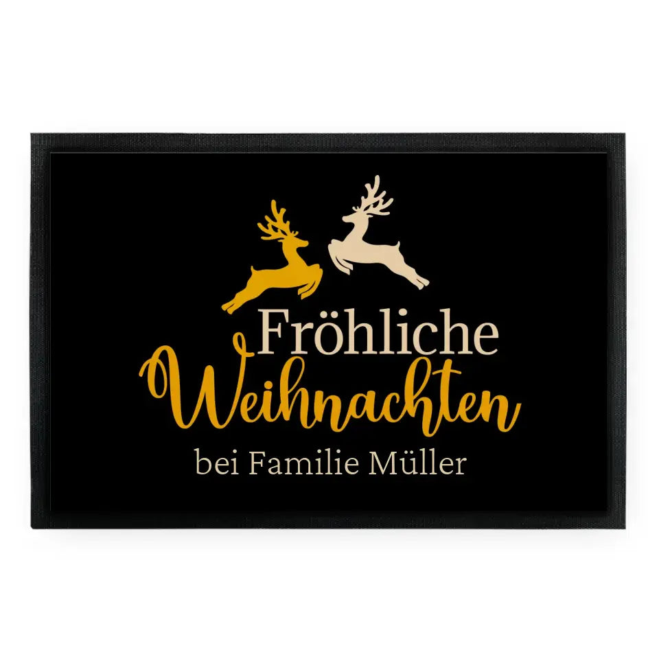 Fußmatte "Fröhliche Weihnachten - Rentier" mit Wunschtext