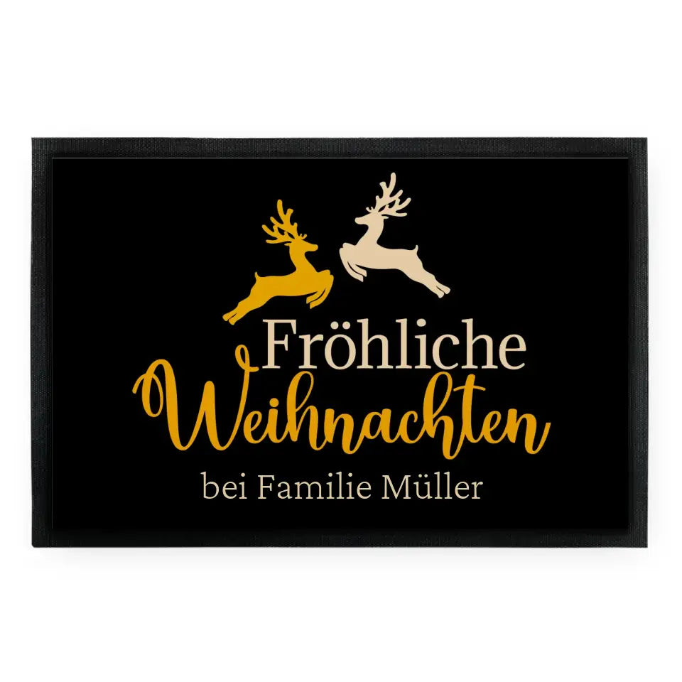Fußmatte "Fröhliche Weihnachten - Rentier" mit Wunschtext