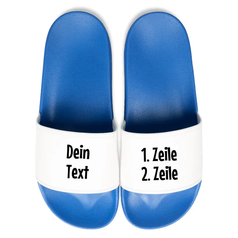 Badelatschen "Wunschtext 2zeilig" - personalisierte Schlappen