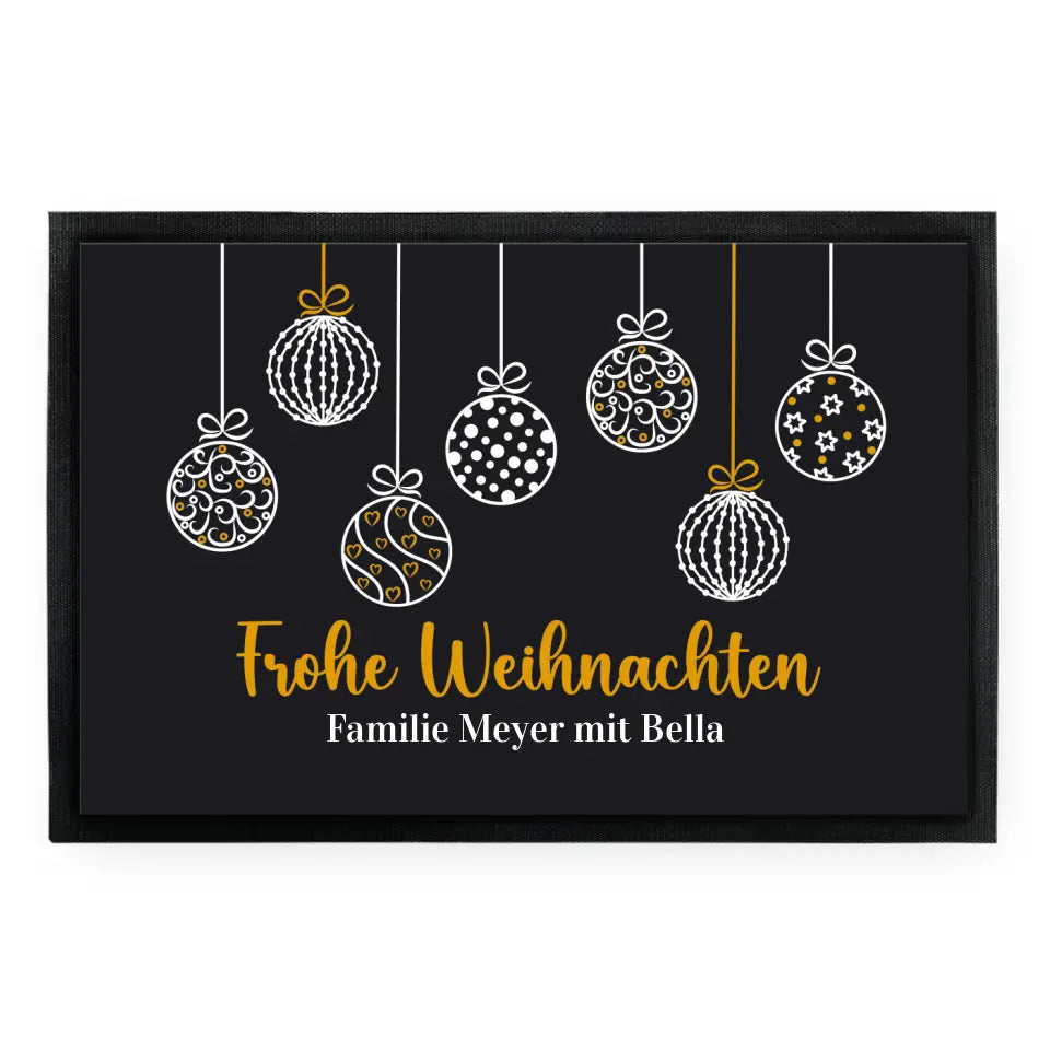 Fußmatte "Frohe Weihnachten - Kugel Motiv" mit Wunschtext