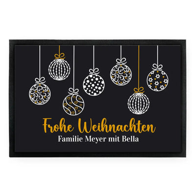 Fußmatte "Frohe Weihnachten - Kugel Motiv" mit Wunschtext