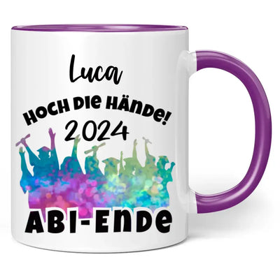 Tasse "Hoch die Hände! ABI-Ende 2024" personalisiert mit Namen