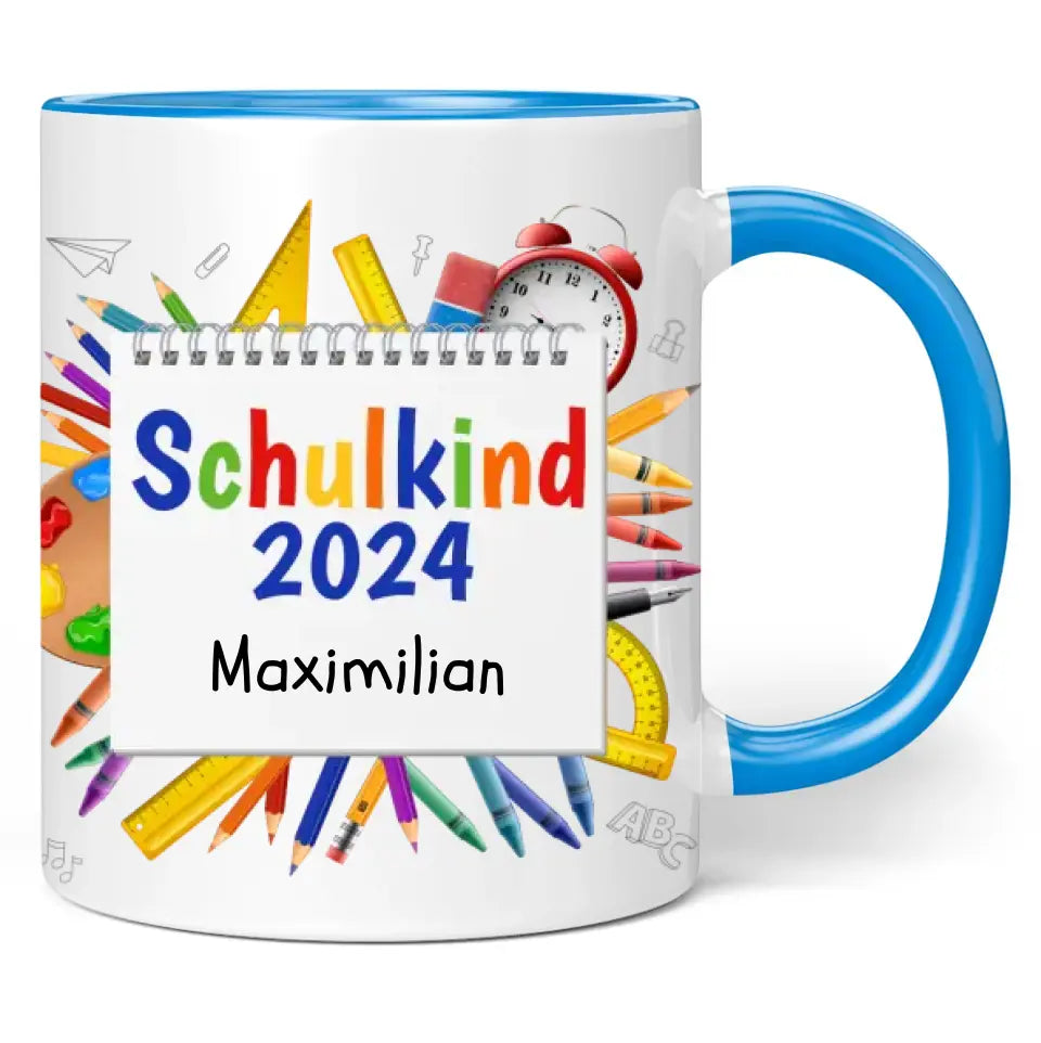 Tasse "Schulkind 2024" mit Wunschnamen