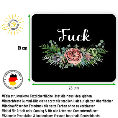 Mauspad mit Spruch "Fuck" 230x190mm