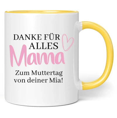 Tasse "Danke für alles Mama" mit Wunschtext