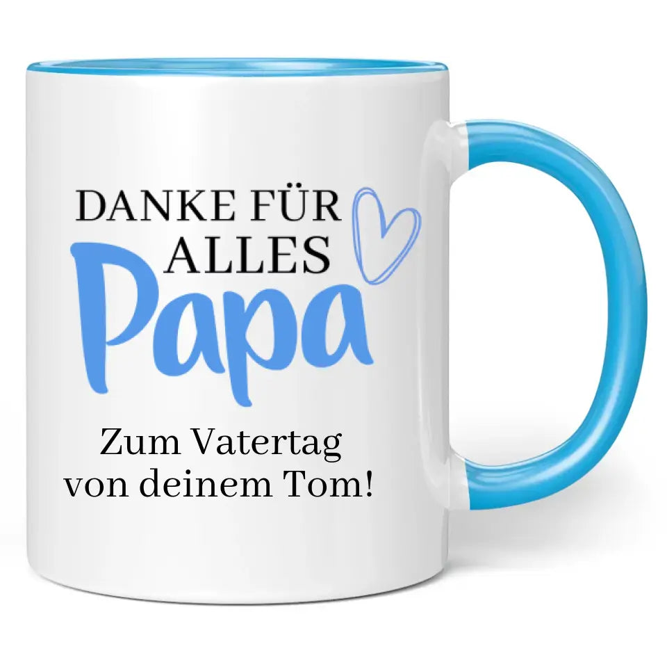 Tasse "Danke für alles Papa" mit Wunschtext