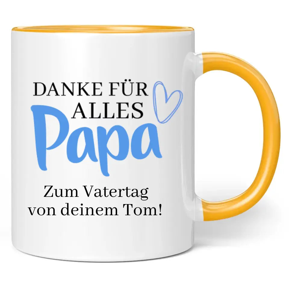 Tasse "Danke für alles Papa" mit Wunschtext