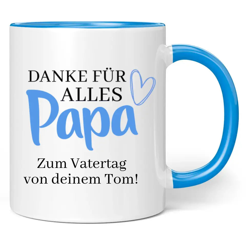 Tasse "Danke für alles Papa" mit Wunschtext