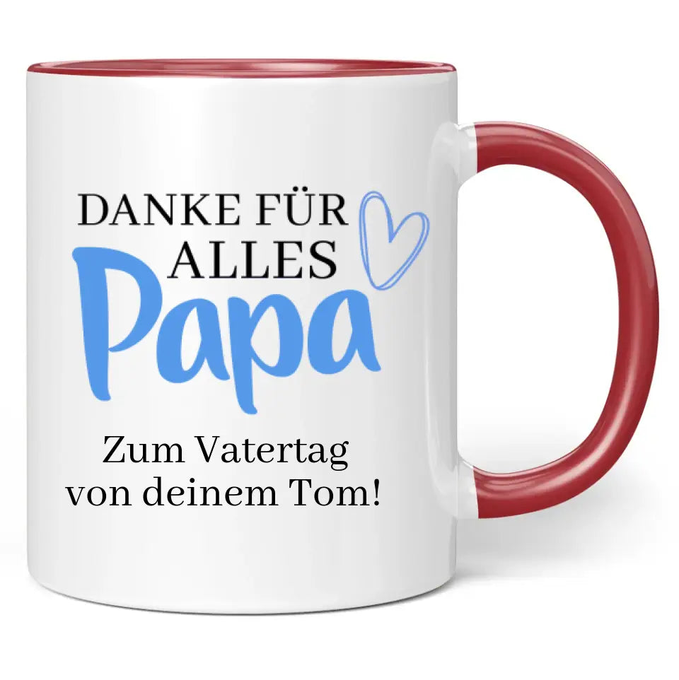 Tasse "Danke für alles Papa" mit Wunschtext