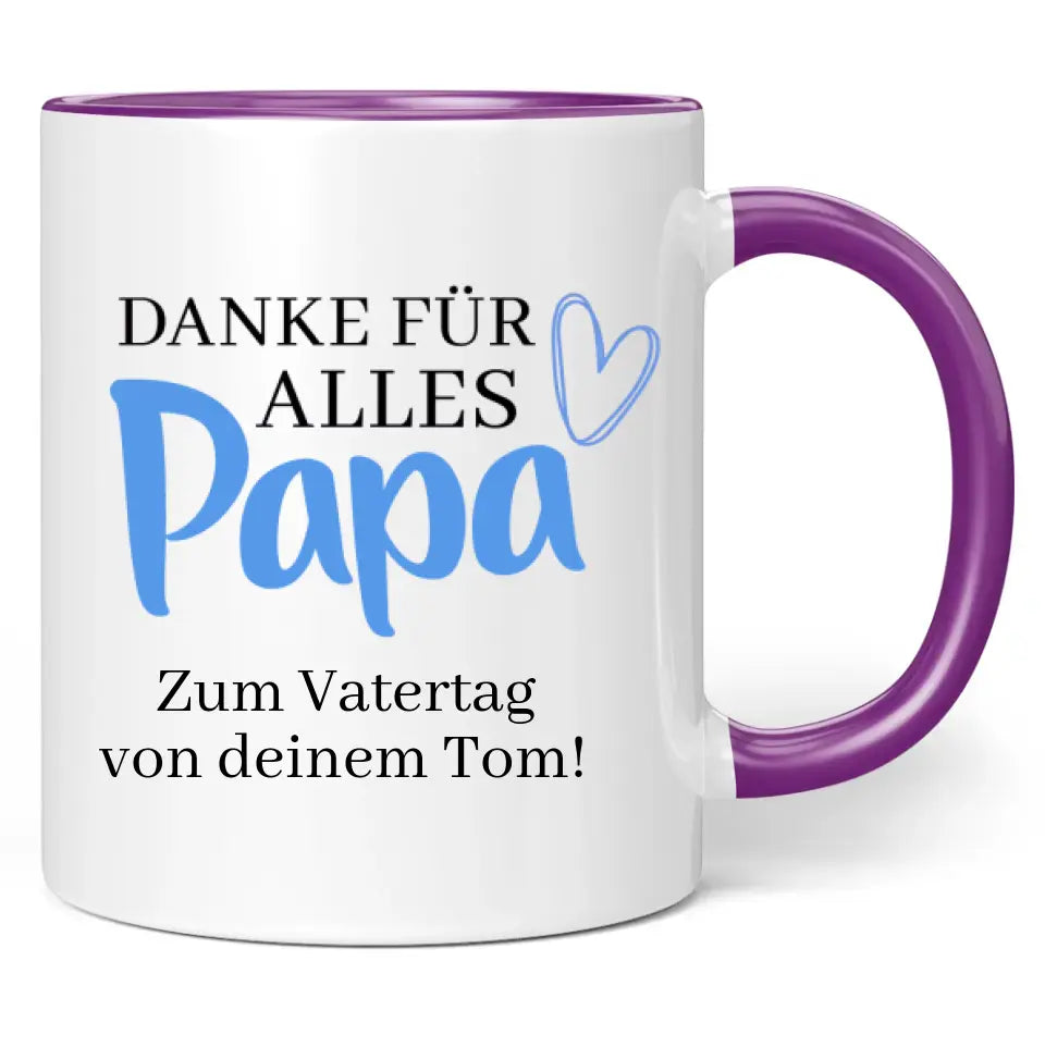 Tasse "Danke für alles Papa" mit Wunschtext