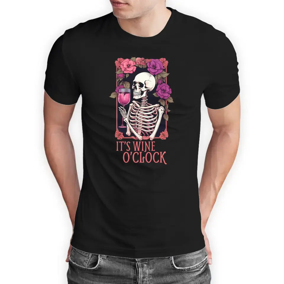 T-Shirt "It's wine o'clock" mit anpassbarem Druck