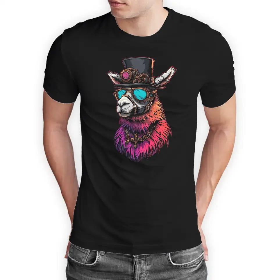 T-Shirt "Lama mit Hut und Brille" mit anpassbarem Druck