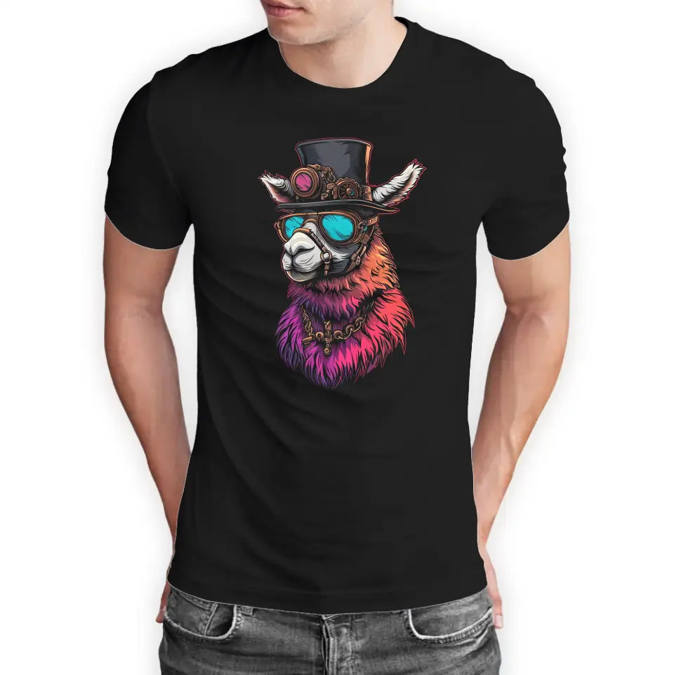 T-Shirt "Lama mit Hut und Brille" mit anpassbarem Druck