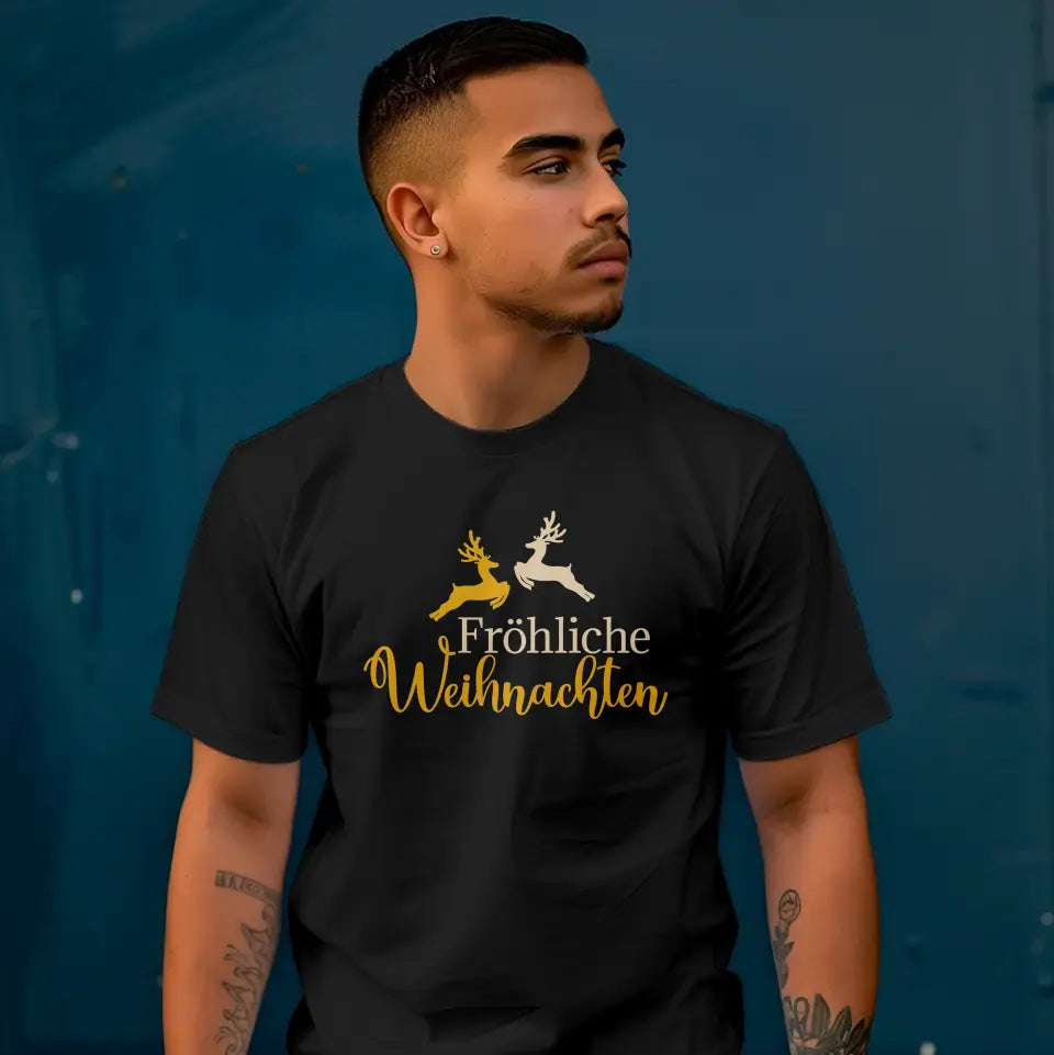 T-Shirt "Fröhliche Weihnachten" mit anpassbarem Druck