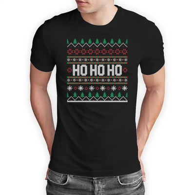 T-Shirt "HO HO HO" (Strick-Optik) mit anpassbarem Druck