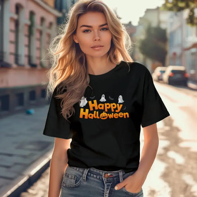 T-Shirt "Happy Halloween" mit anpassbarem Druck