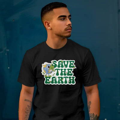 T-Shirt "Save the Earth" mit anpassbarem Druck