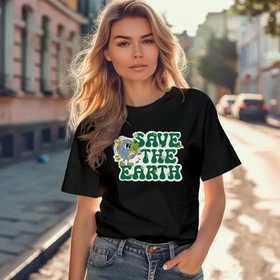 T-Shirt "Save the Earth" mit anpassbarem Druck