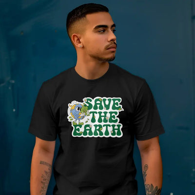 T-Shirt "Save the Earth" mit anpassbarem Druck