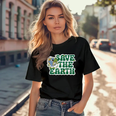 T-Shirt "Save the Earth" mit anpassbarem Druck