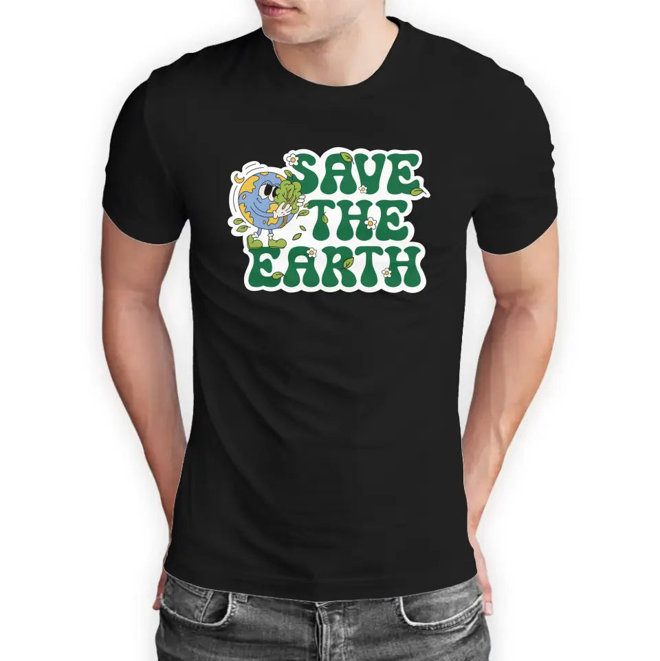 T-Shirt "Save the Earth" mit anpassbarem Druck
