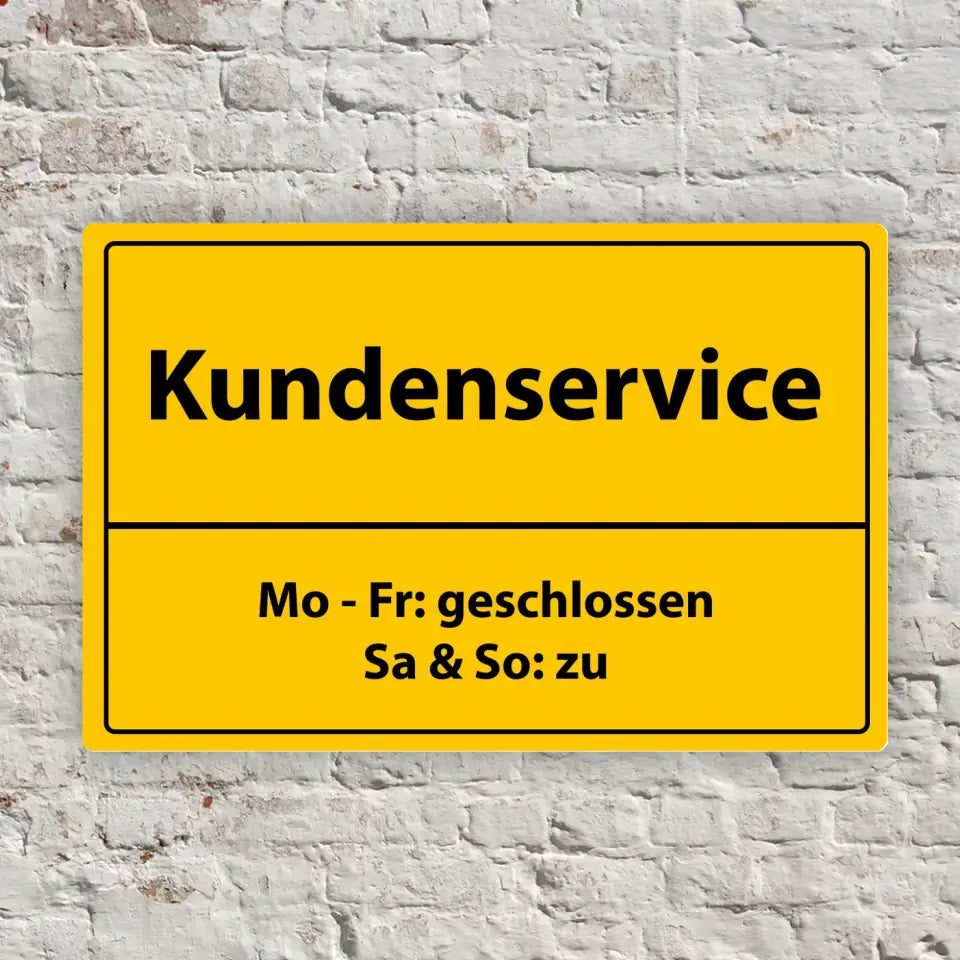 Blechschild "Kundenservice"