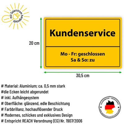 Blechschild "Kundenservice"