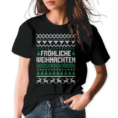 T-Shirt "Fröhliche Weihnachten" mit anpassbarem Druck
