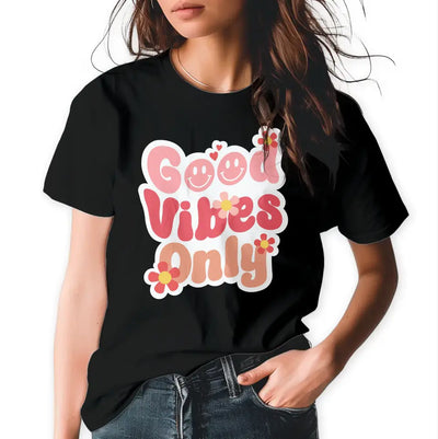 T-Shirt "Good Vibes Only" mit anpassbarem Druck