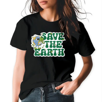 T-Shirt "Save the Earth" mit anpassbarem Druck