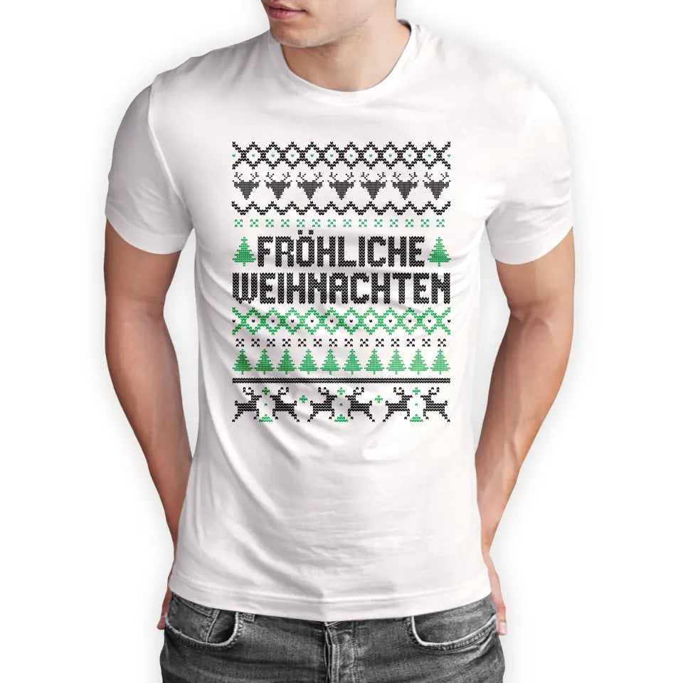 T-Shirt "Fröhliche Weihnachten" mit anpassbarem Druck