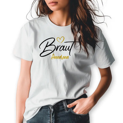 T-Shirt "Braut" mit anpassbarem Druck