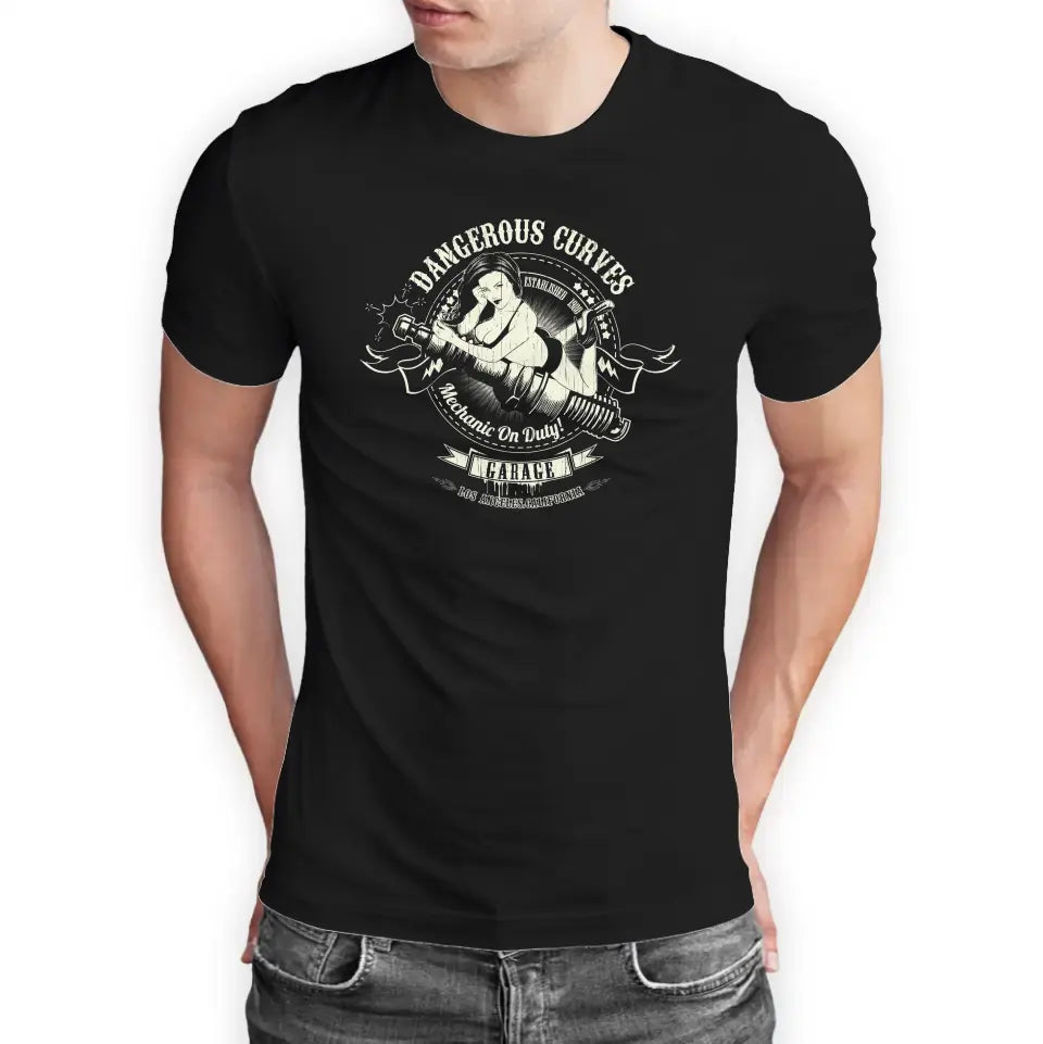 T-Shirt "Dangerous Curves" mit anpassbarem Druck
