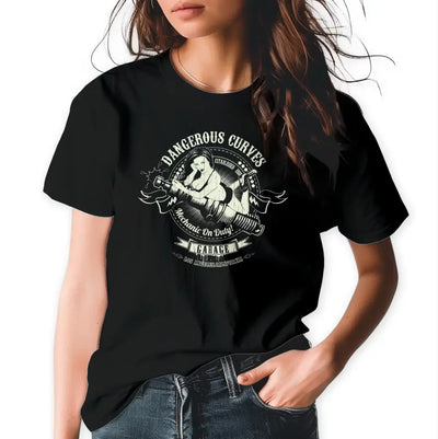 T-Shirt "Dangerous Curves" mit anpassbarem Druck