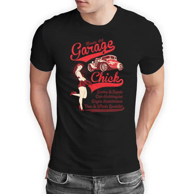 T-Shirt "Garage Chick" mit anpassbarem Druck