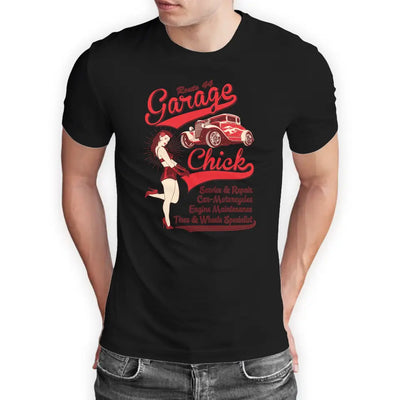 T-Shirt "Garage Chick" mit anpassbarem Druck