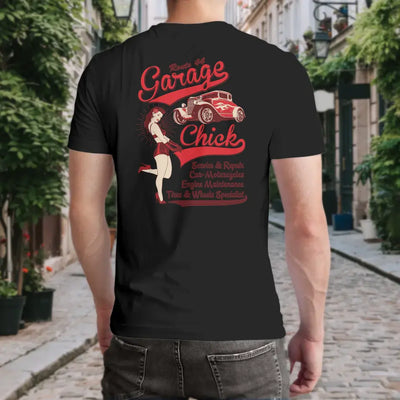 T-Shirt "Garage Chick" mit anpassbarem Druck