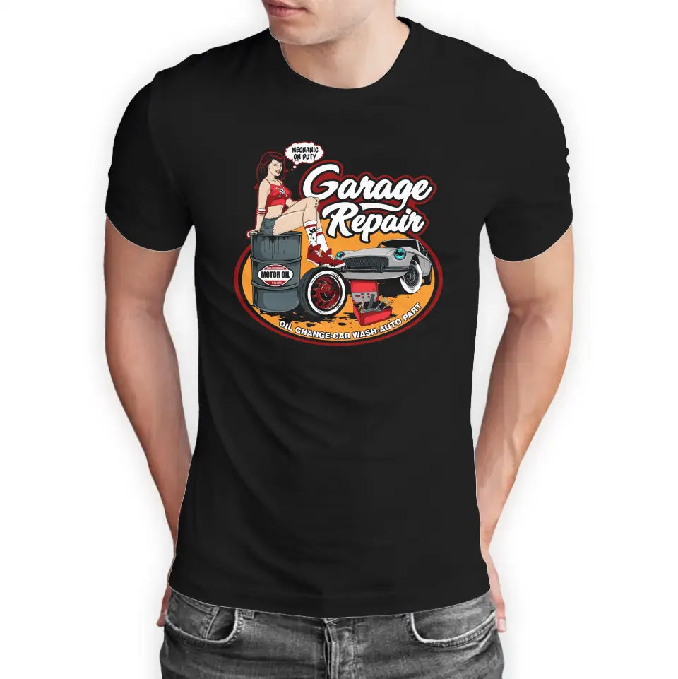 T-Shirt "Garage Repair" mit anpassbarem Druck