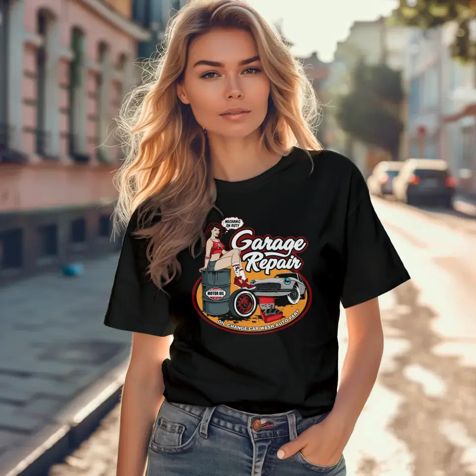 T-Shirt "Garage Repair" mit anpassbarem Druck