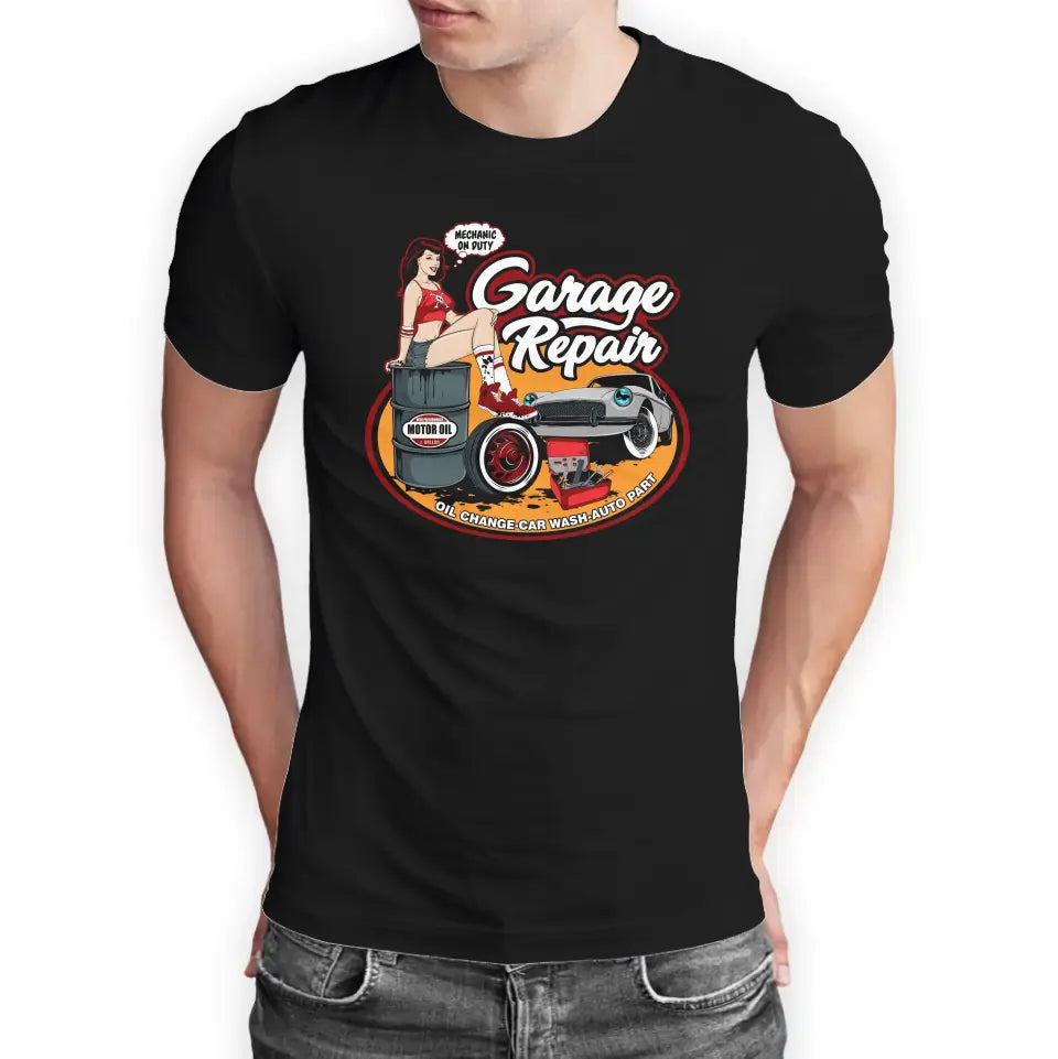 T-Shirt "Garage Repair" mit anpassbarem Druck