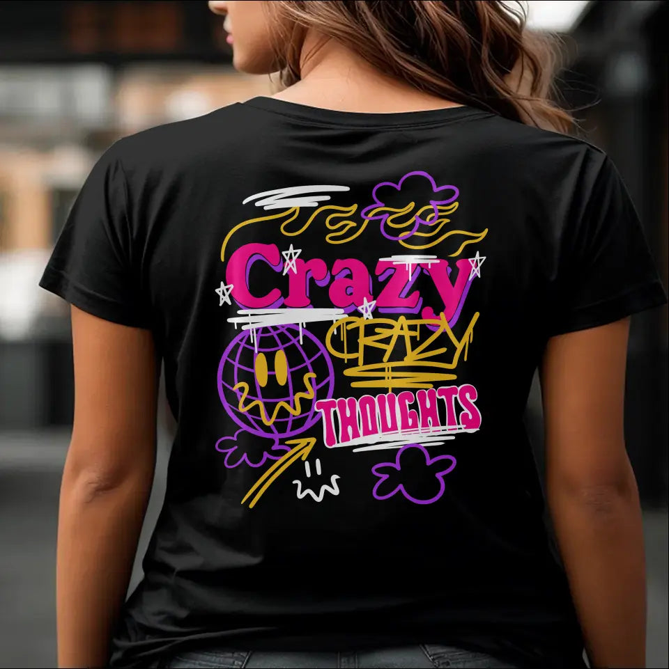 T-Shirt "Crazy Thoughts" mit anpassbarem Druck