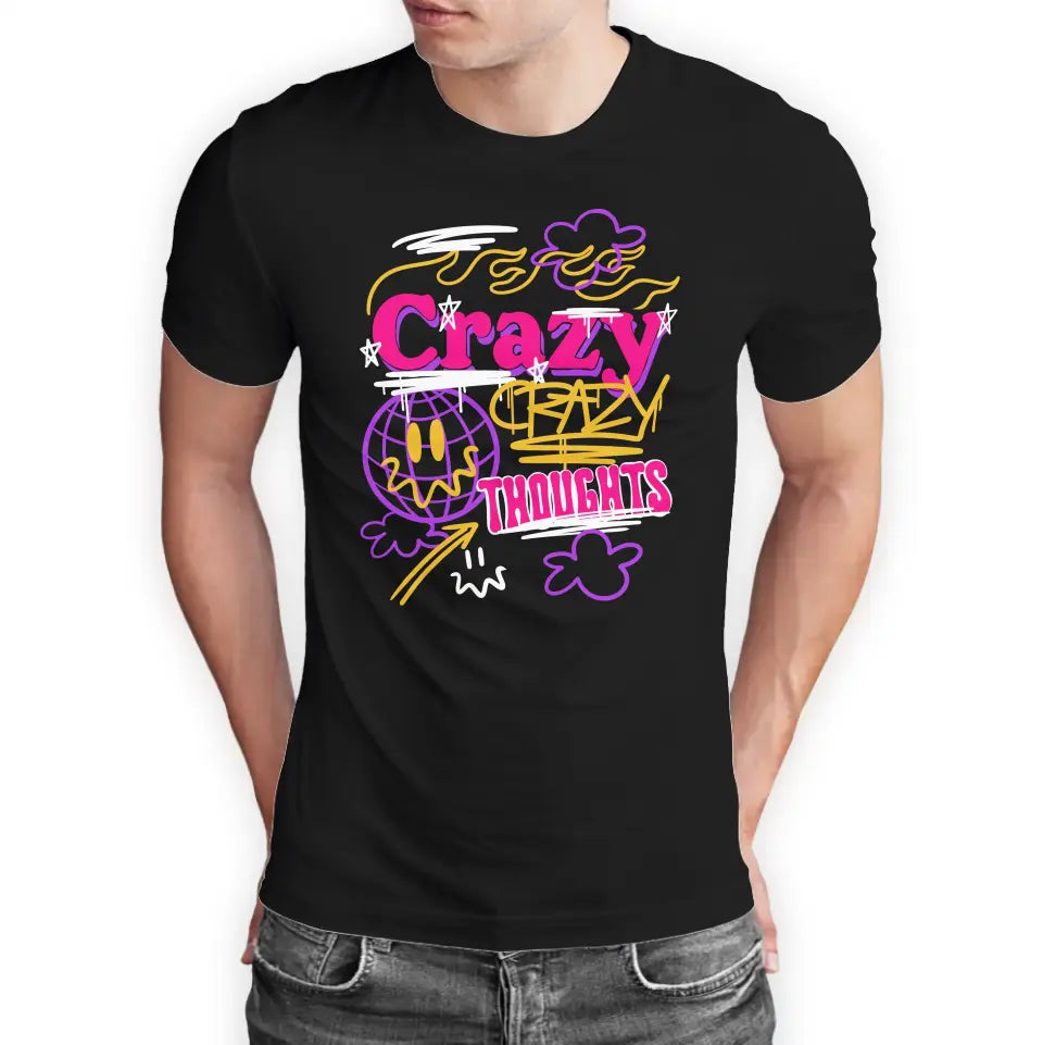 T-Shirt "Crazy Thoughts" mit anpassbarem Druck