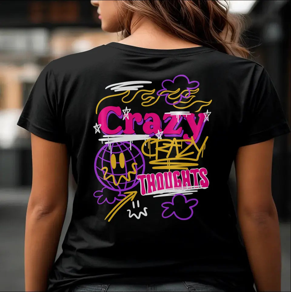 T-Shirt "Crazy Thoughts" mit anpassbarem Druck