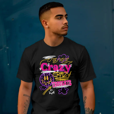 T-Shirt "Crazy Thoughts" mit anpassbarem Druck